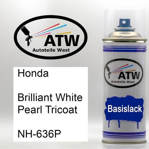 Honda, Brilliant White Pearl Tricoat, NH-636P: 400ml Sprühdose, von ATW Autoteile West.